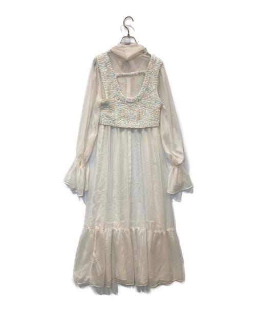 furfur（ファーファー）furfur (ファーファー) ニットベストセットボウタイワンピース RWF0251084 ベージュ サイズ:Fの古着・服飾アイテム