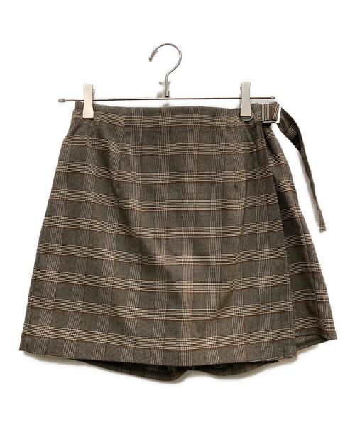 Ameri（アメリ）AMERI (アメリ) PUFF CHECK JACKET WIT ブラウン サイズ:Sの古着・服飾アイテム