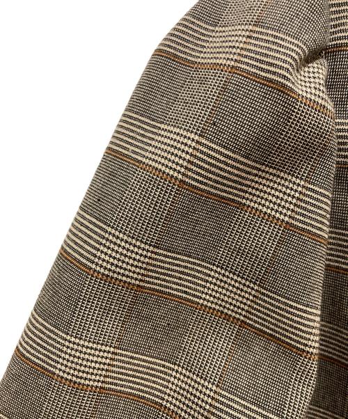 Ameri（アメリ）AMERI (アメリ) PUFF CHECK JACKET WIT ブラウン サイズ:Sの古着・服飾アイテム