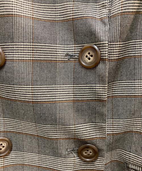 Ameri（アメリ）AMERI (アメリ) PUFF CHECK JACKET WIT ブラウン サイズ:Sの古着・服飾アイテム