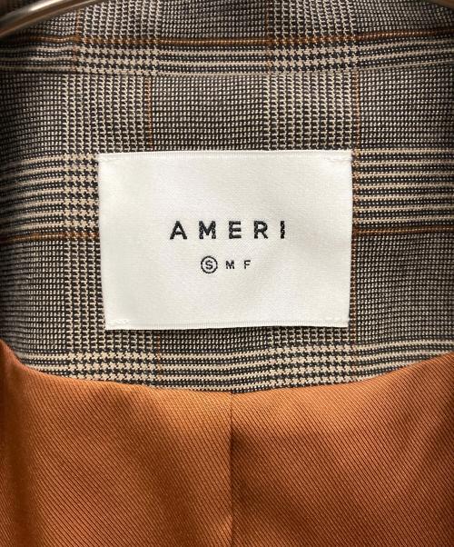 Ameri（アメリ）AMERI (アメリ) PUFF CHECK JACKET WIT ブラウン サイズ:Sの古着・服飾アイテム