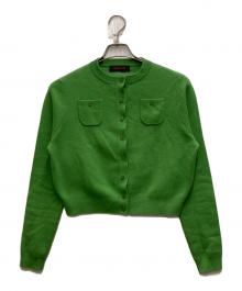 CABAN（キャバン）の古着「コットンカシミヤ クルーネックカーディガン」｜グリーン