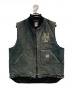 CarHarttカーハート）の古着「フェードダック地ベスト」｜グリーン