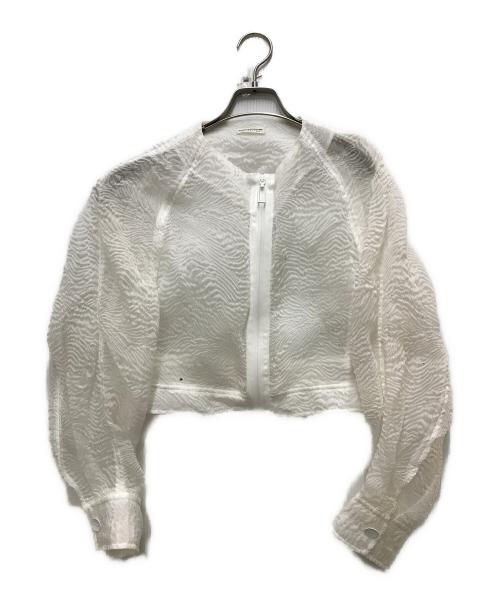 ESSENCEOFLUXURY ESTNATION（エッセンスオブラグジュアリー エストネーション）ESSENCEOFLUXURY ESTNATION (エッセンスオブラグジュアリー エストネーション) ジップジャケット ホワイト サイズ:36の古着・服飾アイテム