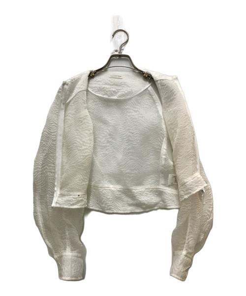 ESSENCEOFLUXURY ESTNATION（エッセンスオブラグジュアリー エストネーション）ESSENCEOFLUXURY ESTNATION (エッセンスオブラグジュアリー エストネーション) ジップジャケット ホワイト サイズ:36の古着・服飾アイテム