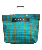 MARNIマルニ）の古着「マーケットメッシュバッグ」｜ブルー×ブラウン