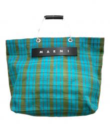 MARNI（マルニ）の古着「マーケットメッシュバッグ」｜ブルー×ブラウン