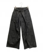 JOHN LAWRENCE SULLIVANジョン ローレンス サリバン）の古着「RIGID DENIM WIDE PANTS」｜ブラック