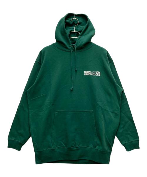 WIND AND SEA（ウィンダンシー）WIND AND SEA (ウィンダンシー) Bowery Kitchen (バワリー キッチン) WDS x BOW Hoodie グリーン サイズ:Lの古着・服飾アイテム