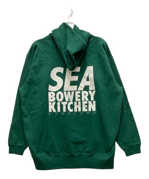 WIND AND SEA（ウィンダンシー）WIND AND SEA (ウィンダンシー) Bowery Kitchen (バワリー キッチン) WDS x BOW Hoodie グリーン サイズ:Lの古着・服飾アイテム