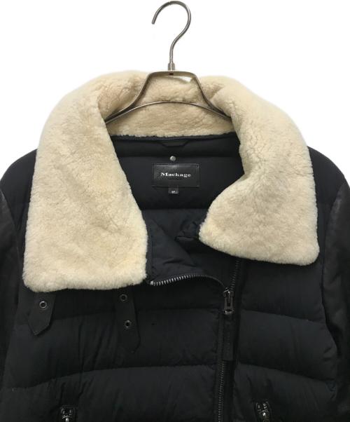 mackage（マッカージュ）mackage (マッカージュ) レザートリムダウンジャケット ブラック サイズ:Sの古着・服飾アイテム