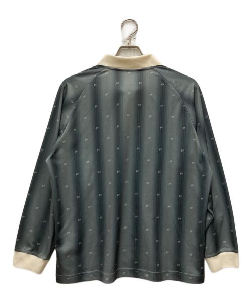 KITH（キス）KITH (キス) モノグラムサテンポロシャツ ブルー サイズ:FREEの古着・服飾アイテム