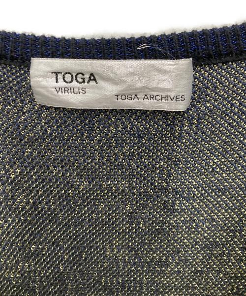 TOGA VIRILIS（トーガ ビリリース）TOGA VIRILIS (トーガ ビリリース) デザインニット ネイビー サイズ:Lの古着・服飾アイテム