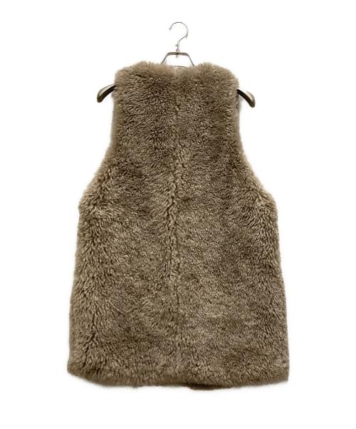 Curensology（カレンソロジー）Curensology (カレンソロジー) シープライクファーベスト ベージュ サイズ:FREEの古着・服飾アイテム