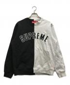 SUPREMEシュプリーム）の古着「Split Crewneck Sweatshirt」｜グレー×ブラック