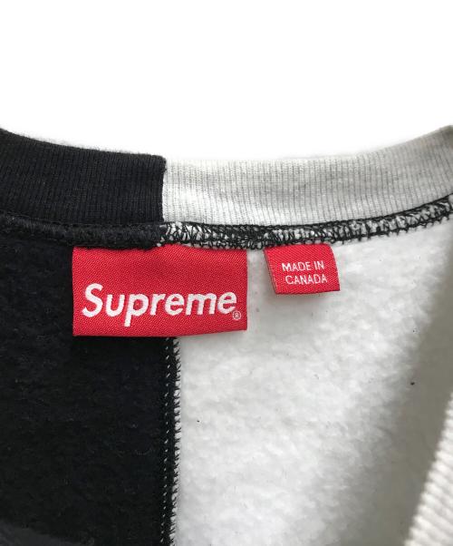 SUPREME（シュプリーム）Supreme (シュプリーム) Split Crewneck Sweatshirt グレー×ブラック サイズ:Mの古着・服飾アイテム