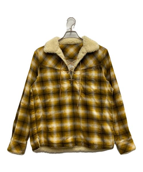 NUMBER (N)INE（ナンバーナイン）NUMBER (N)INE (ナンバーナイン) PULLOVER BOA CHECK SHIRT イエロー サイズ:Mの古着・服飾アイテム
