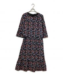 TO BE CHIC（トゥービーシック）の古着「フラワーボウタイワンピース」｜ブラック