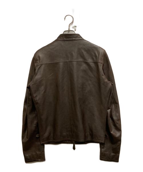 LORENZO（ロレンソ）LORENZO (ロレンソ) ライダースジャケット ブラウン サイズ:44の古着・服飾アイテム