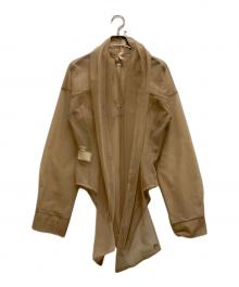 PRANK PROJECT（プランクプロジェクト）の古着「Tulle Bow Tie Bodysuit」｜ベージュ