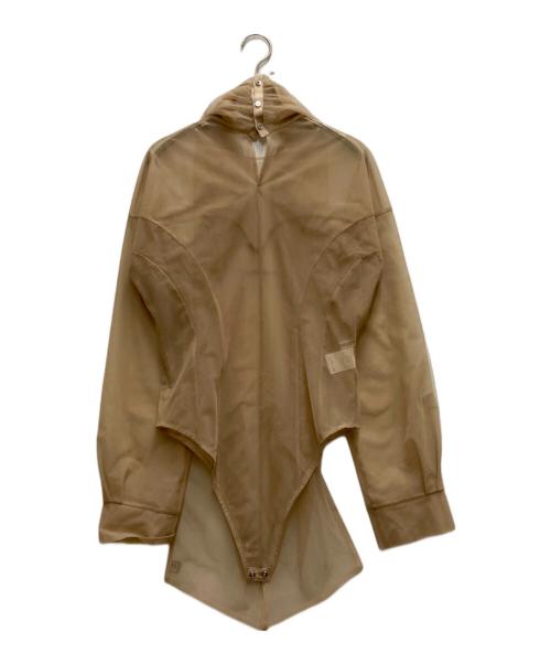 PRANK PROJECT（プランクプロジェクト）PRANK PROJECT (プランクプロジェクト) Tulle Bow Tie Bodysuit ベージュ サイズ:FREEの古着・服飾アイテム