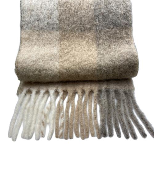 Acne studios（アクネ ストゥディオス）ACNE STUDIOS (アクネ ストゥディオス) モヘアチェックスカーフ ベージュの古着・服飾アイテム