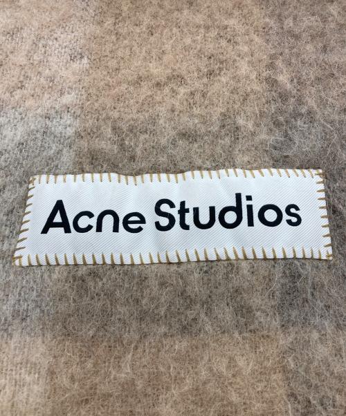 Acne studios（アクネ ストゥディオス）ACNE STUDIOS (アクネ ストゥディオス) モヘアチェックスカーフ ベージュの古着・服飾アイテム
