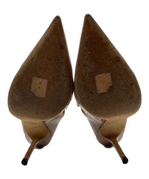 JIMMY CHOO（ジミーチュウ）JIMMY CHOO (ジミーチュウ) ストラップ付き Ballet Pink パテント レザー ミュール ベージュ サイズ:37の古着・服飾アイテム