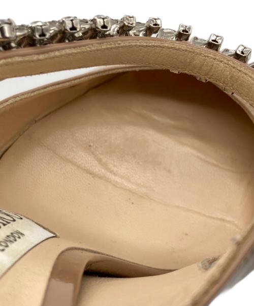 JIMMY CHOO（ジミーチュウ）JIMMY CHOO (ジミーチュウ) ストラップ付き Ballet Pink パテント レザー ミュール ベージュ サイズ:37の古着・服飾アイテム