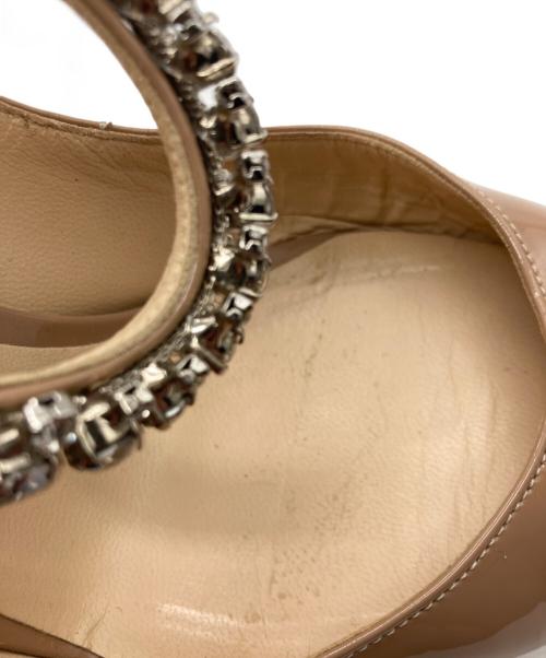 JIMMY CHOO（ジミーチュウ）JIMMY CHOO (ジミーチュウ) ストラップ付き Ballet Pink パテント レザー ミュール ベージュ サイズ:37の古着・服飾アイテム
