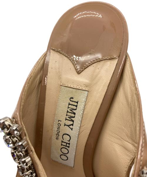 JIMMY CHOO（ジミーチュウ）JIMMY CHOO (ジミーチュウ) ストラップ付き Ballet Pink パテント レザー ミュール ベージュ サイズ:37の古着・服飾アイテム
