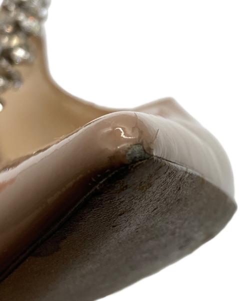 JIMMY CHOO（ジミーチュウ）JIMMY CHOO (ジミーチュウ) ストラップ付き Ballet Pink パテント レザー ミュール ベージュ サイズ:37の古着・服飾アイテム