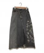 ATMOSアトモス）の古着「Patch Work Denim Skirt」｜ブラック