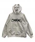SUPREMEシュプリーム）の古着「Raised Handstyle Hooded Sweatshirt」｜グレー