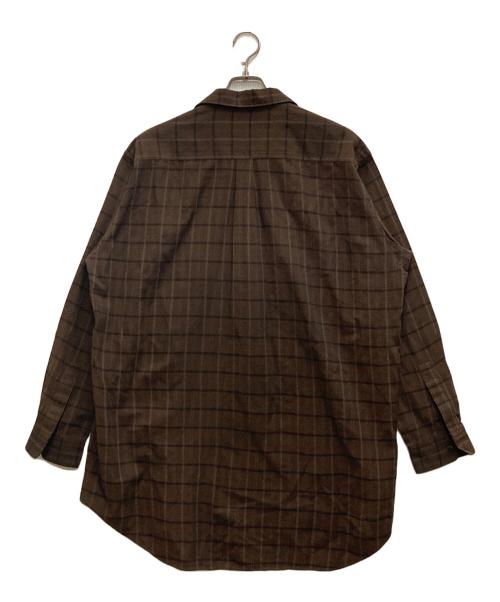 Y's for men（ワイズフォーメン）Y'S for men (ワイズフォーメン) 茶タグ アクリル コットン L/S チェック シャツ ブラウン サイズ:不明の古着・服飾アイテム