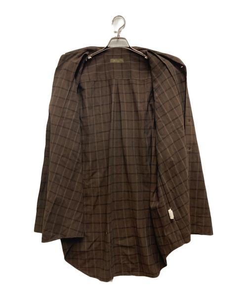 Y's for men（ワイズフォーメン）Y'S for men (ワイズフォーメン) 茶タグ アクリル コットン L/S チェック シャツ ブラウン サイズ:不明の古着・服飾アイテム