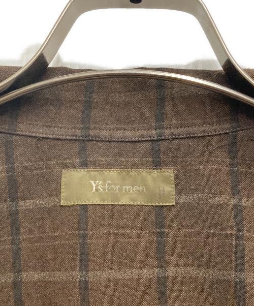 Y's for men（ワイズフォーメン）Y'S for men (ワイズフォーメン) 茶タグ アクリル コットン L/S チェック シャツ ブラウン サイズ:不明の古着・服飾アイテム