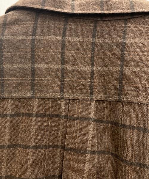 Y's for men（ワイズフォーメン）Y'S for men (ワイズフォーメン) 茶タグ アクリル コットン L/S チェック シャツ ブラウン サイズ:不明の古着・服飾アイテム