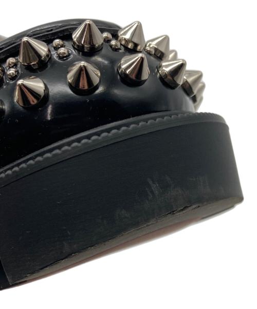 Christian Louboutin（クリスチャン・ルブタン）Christian Louboutin (クリスチャン・ルブタン) MOC LUG SPIKBS FLAT ローファー ブラック サイズ:37の古着・服飾アイテム