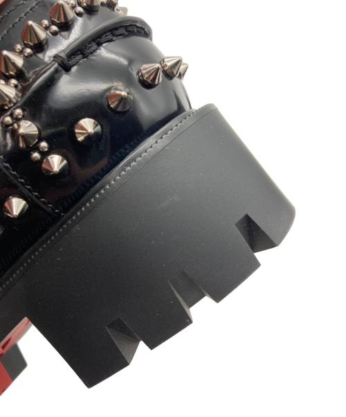 Christian Louboutin（クリスチャン・ルブタン）Christian Louboutin (クリスチャン・ルブタン) MOC LUG SPIKBS FLAT ローファー ブラック サイズ:37の古着・服飾アイテム