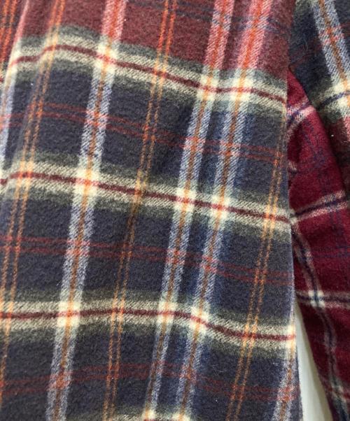 sacai（サカイ）sacai (サカイ) チェック切替ステンカラーコート レッド×ネイビー サイズ:1の古着・服飾アイテム