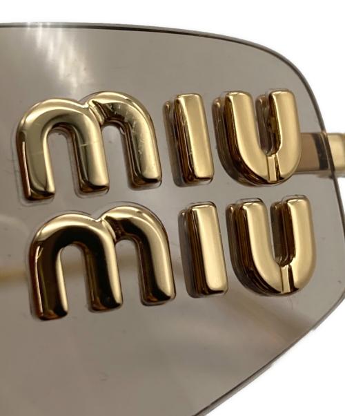 MIU MIU（ミュウミュウ）MIU MIU (ミュウミュウ) 夜明けのサングラス ゴールド サイズ:75□14 110の古着・服飾アイテム
