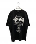 stussyステューシー）の古着「WORLD TOUR TEE」｜ブラック