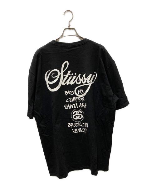 stussy（ステューシー）stussy (ステューシー) WORLD TOUR TEE ブラック サイズ:XLの古着・服飾アイテム