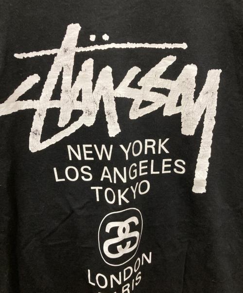 stussy（ステューシー）stussy (ステューシー) WORLD TOUR TEE ブラック サイズ:XLの古着・服飾アイテム