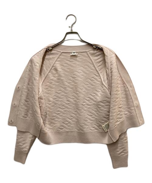 HERMES（エルメス）HERMES (エルメス) Hモチーフカーディガン ピンク サイズ:36の古着・服飾アイテム