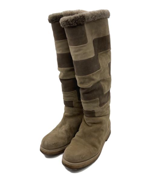 HERMES（エルメス）HERMES (エルメス) ムートンロングブーツ ブラウン サイズ:記載なしの古着・服飾アイテム