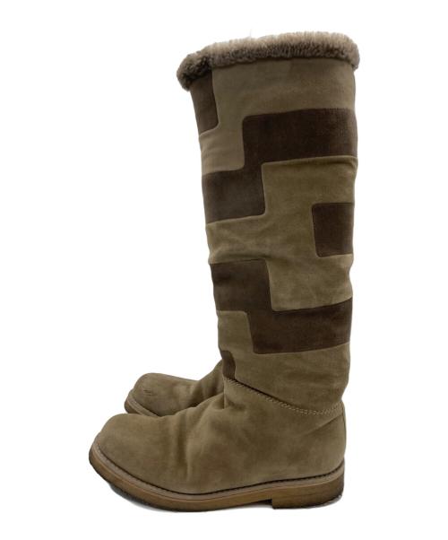 HERMES（エルメス）HERMES (エルメス) ムートンロングブーツ ブラウン サイズ:記載なしの古着・服飾アイテム