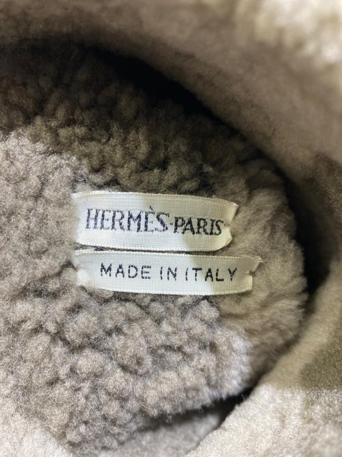 HERMES（エルメス）HERMES (エルメス) ムートンロングブーツ ブラウン サイズ:記載なしの古着・服飾アイテム