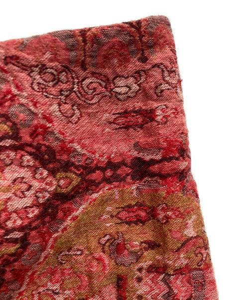 Yohji Yamamoto FEMME（ヨウジヤマモトファム）Yohji Yamamoto FEMME (ヨウジヤマモトファム) ウールシルクジャガードパンツ レッド サイズ:3の古着・服飾アイテム